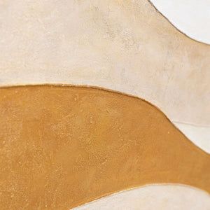 Peinture acrylique abstraite aux tons naturels chauds - Tableau moderne encadré « Flux de chaleur »