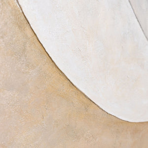 Peinture acrylique abstraite aux tons naturels chauds - Tableau moderne encadré « Flux de chaleur »