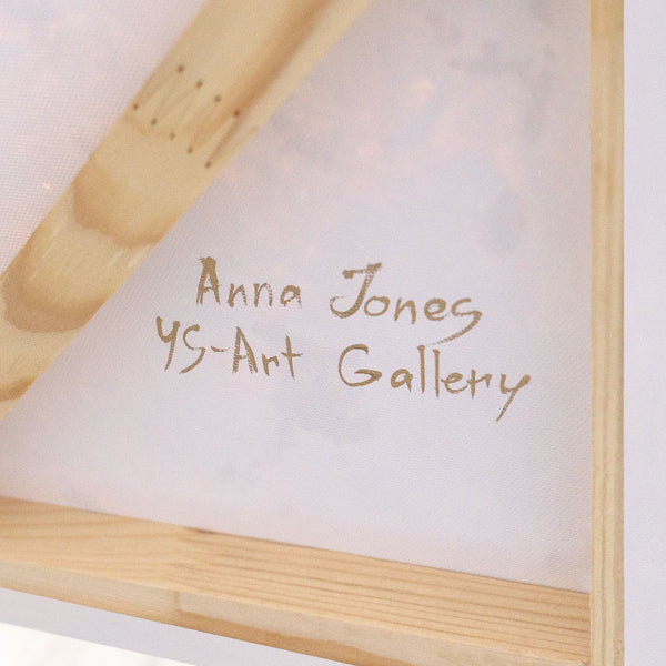 Peinture acrylique abstraite aux tons naturels chauds - Tableau moderne encadré « Flux de chaleur »