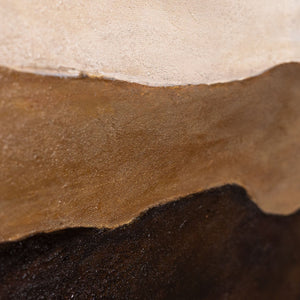 Toile encadrée moderne « Doux lever de soleil » – Art abstrait aux tons terreux