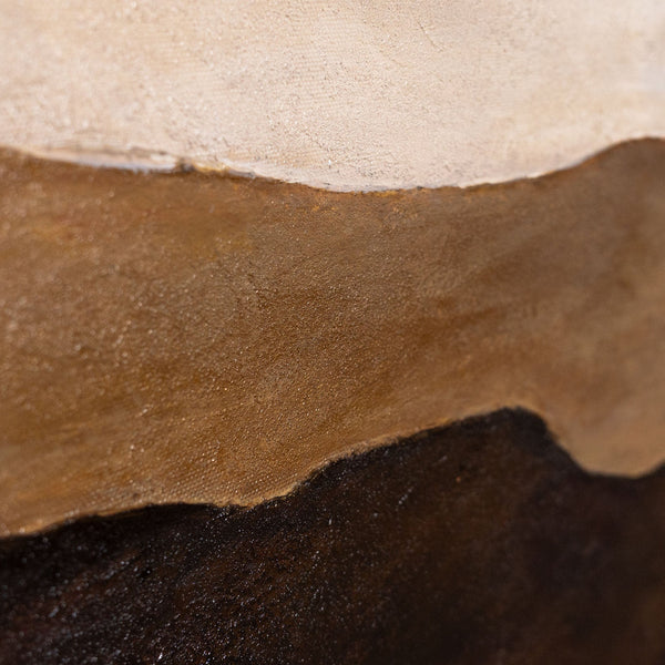 Toile encadrée moderne « Doux lever de soleil » – Art abstrait aux tons terreux