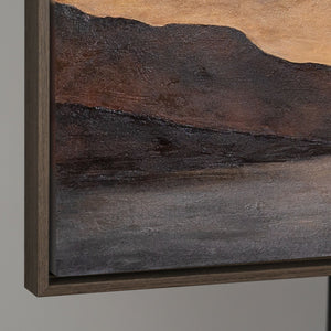 Toile encadrée moderne « Doux lever de soleil » – Art abstrait aux tons terreux