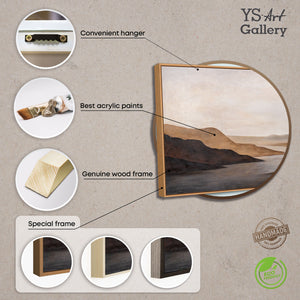 Toile encadrée moderne « Doux lever de soleil » – Art abstrait aux tons terreux