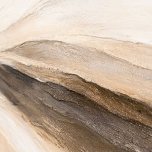 Tableau sur toile encadré « Traces du vent » – Peinture murale réalisée à la main dans des tons naturels