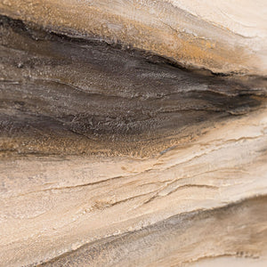 Tableau sur toile encadré « Traces du vent » – Peinture murale réalisée à la main dans des tons naturels