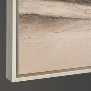 Tableau sur toile encadré « Traces du vent » – Peinture murale réalisée à la main dans des tons naturels