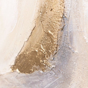 Modernes Struktur Gemälde in Naturtönen – Handgemalte Leinwandkunst mit Rahmen „Strahlende Ströme“