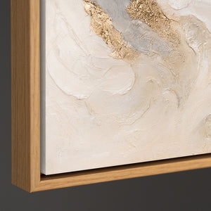 Peinture abstraite "Courants Rayonnants" – Art mural peint à la main avec accents dorés