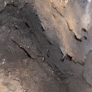 Peinture abstraite aux tons terreux sombres – Toile peinte à la main « Ombre et Aube »