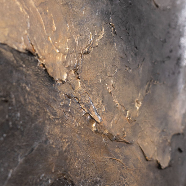 Peinture abstraite aux tons terreux sombres – Toile peinte à la main « Ombre et Aube »