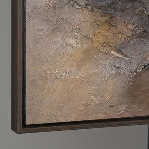 Peinture abstraite aux tons terreux sombres – Toile peinte à la main « Ombre et Aube »