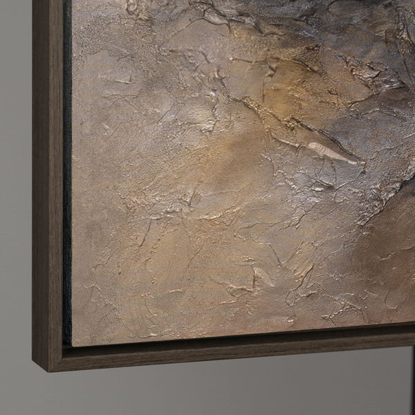 Peinture abstraite aux tons terreux sombres – Toile peinte à la main « Ombre et Aube »