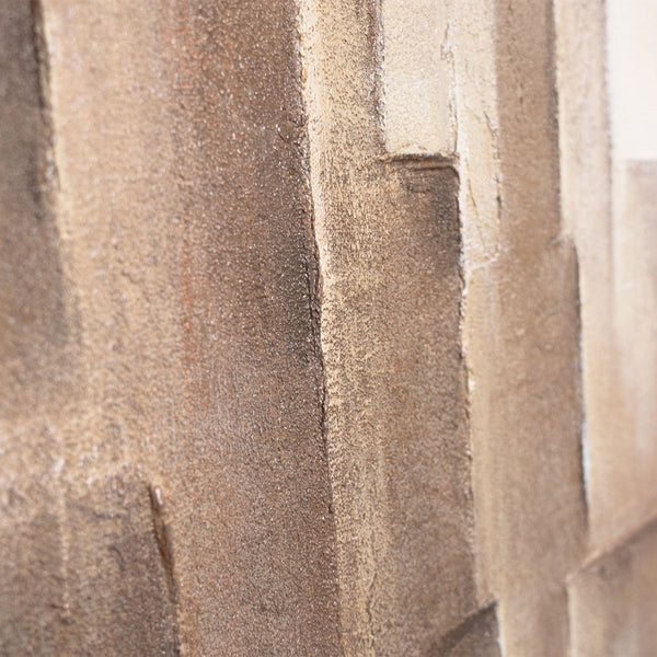 Minimalistische abstrakte Wandkunst mit Tiefe – Acrylbild mit Rahmen „Grenzen der Illusion“