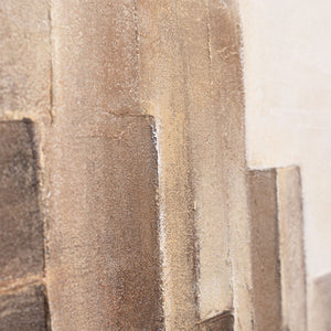 Minimalistische abstrakte Wandkunst mit Tiefe – Acrylbild mit Rahmen „Grenzen der Illusion“