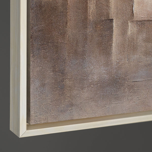 Minimalistische abstrakte Wandkunst mit Tiefe – Acrylbild mit Rahmen „Grenzen der Illusion“