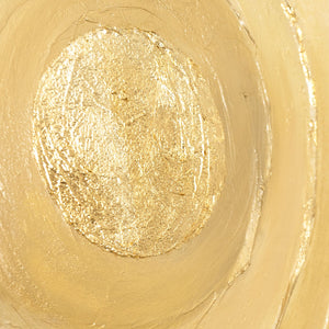 Handgemaltes abstraktes Gemälde mit Goldstruktur – Moderne Acrylbild mit Rahmen „Kreise der Zeit“