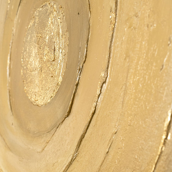 Handgemaltes abstraktes Gemälde mit Goldstruktur – Moderne Acrylbild mit Rahmen „Kreise der Zeit“