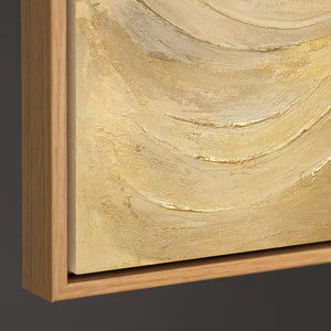 Handgemaltes abstraktes Gemälde mit Goldstruktur – Moderne Acrylbild mit Rahmen „Kreise der Zeit“