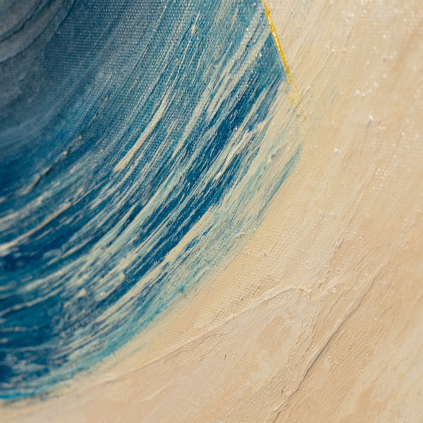 Moderne abstrakte Leinwandkunst mit klarer Formensprache – Handgemaltes Gemälde „Schnitt durch den Horizont“