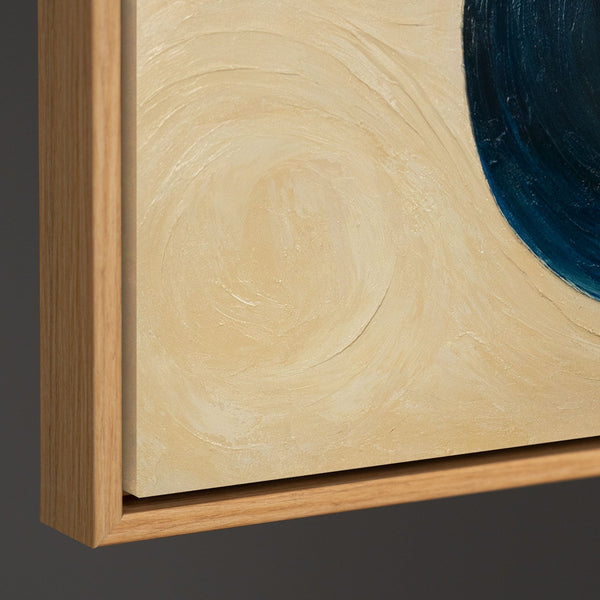 Moderne abstrakte Leinwandkunst mit klarer Formensprache – Handgemaltes Gemälde „Schnitt durch den Horizont“