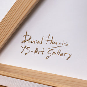 Abstraktes Leinwandbild „Sanfte Strömung“ mit Struktur und Naturfarben - Original Acrylbild mit Rahmen