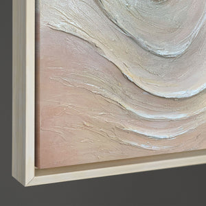 Abstraktes Leinwandbild „Sanfte Strömung“ mit Struktur und Naturfarben - Original Acrylbild mit Rahmen