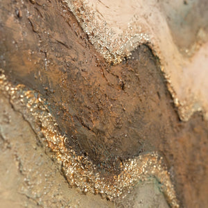 Tableau sur toile peint à la main « Soleil vert émeraude » – Art abstrait texturé