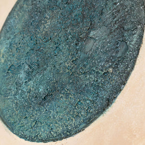 Tableau sur toile peint à la main « Soleil vert émeraude » – Art abstrait texturé