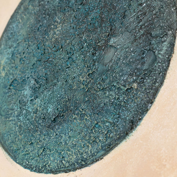 Tableau sur toile peint à la main « Soleil vert émeraude » – Art abstrait texturé