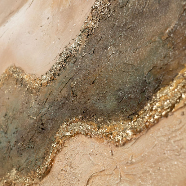 Tableau sur toile peint à la main « Soleil vert émeraude » – Art abstrait texturé