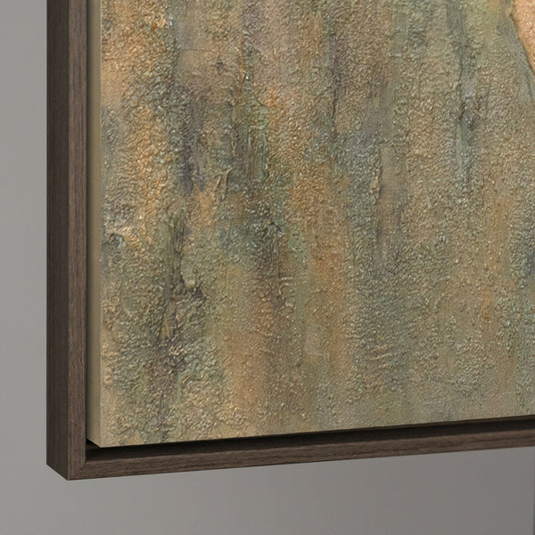 Tableau sur toile peint à la main « Soleil vert émeraude » – Art abstrait texturé