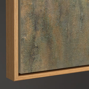 Tableau sur toile peint à la main « Soleil vert émeraude » – Art abstrait texturé