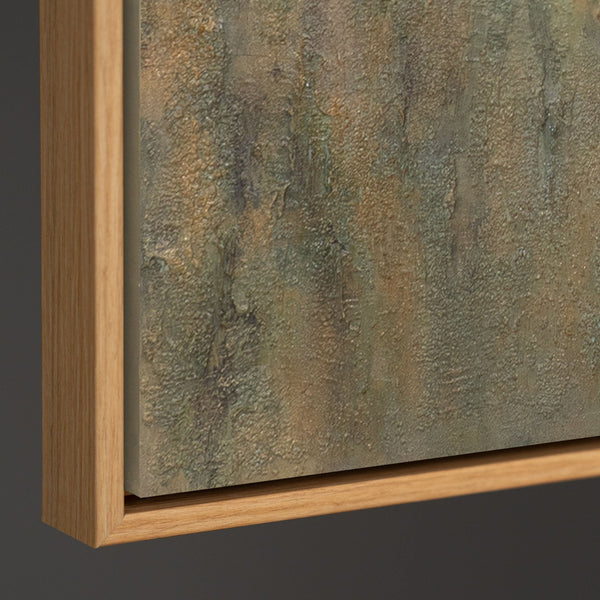 Tableau sur toile peint à la main « Soleil vert émeraude » – Art abstrait texturé