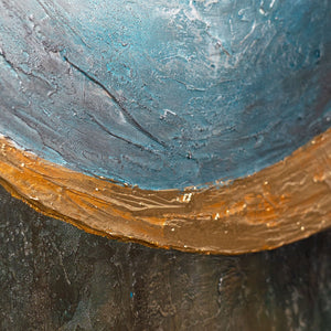 Tableau peint à la main « La chaleur de l'univers » – Peinture acrylique moderne avec des accents dorés