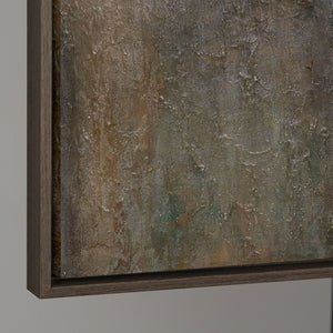 Tableau peint à la main « La chaleur de l'univers » – Peinture acrylique moderne avec des accents dorés