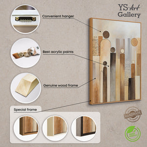 Tableau abstrait sur toile « Cité des figures » – Tableau moderne pour le salon