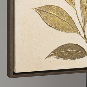 Décoration murale moderne « Murmure des feuilles » – peinture de nature sur toile avec cadre