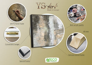 Gerahmte bilder mit strukturpaste  "Schwerelosigkeit II" 150x50cm