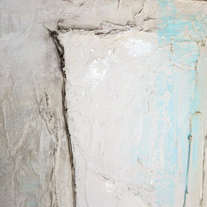  abstrakte Texturmalerei in Weiß mit feinen Reliefdetails