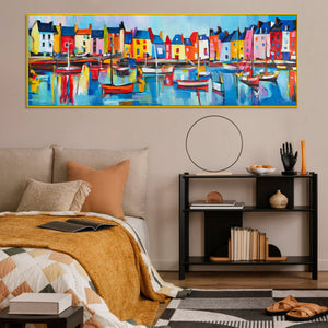 Wandansicht des Bildes über einem Sofa