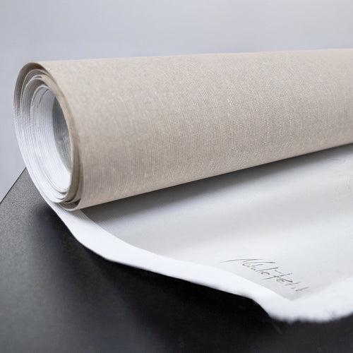 Acryl Gemälde „Zugspitze“ mit goldener Struktur auf weißem Grund