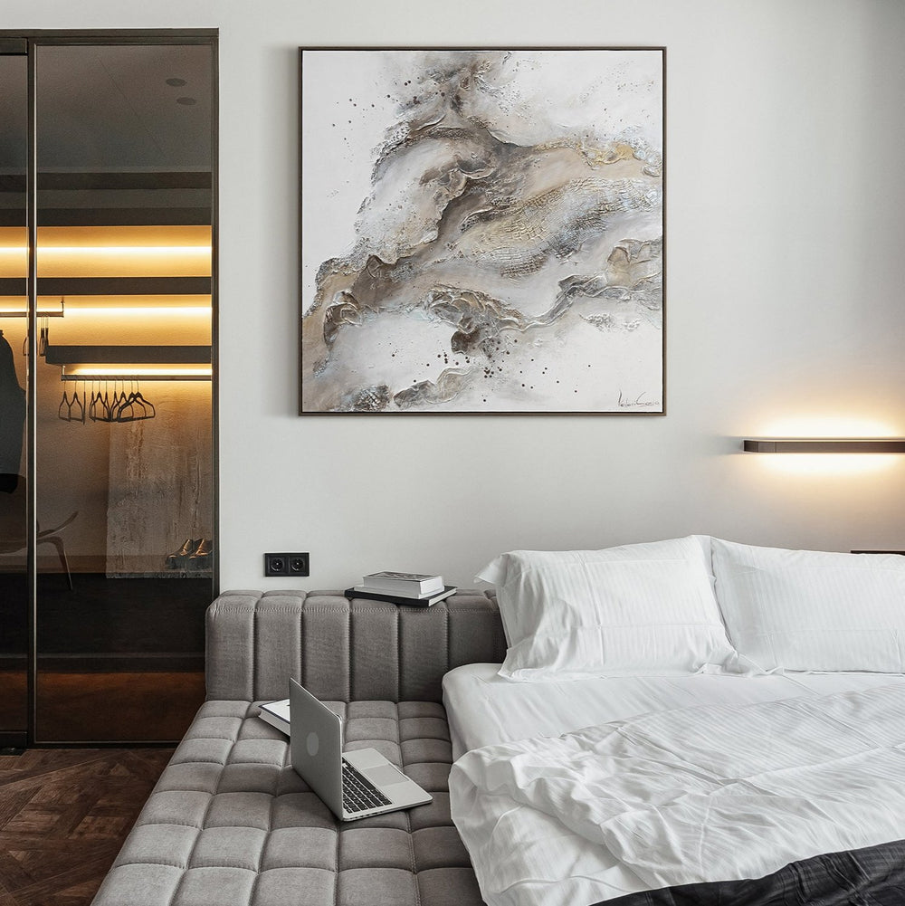 Leinwandbild „Erschaffung“ in stilvoller Raumgestaltung