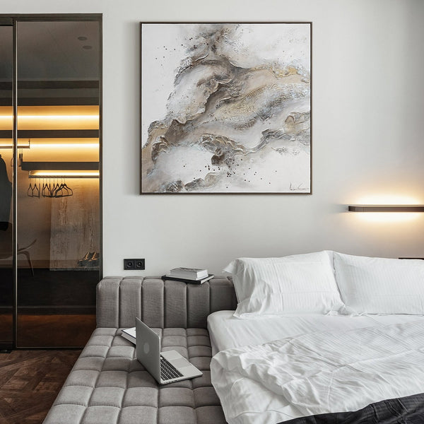 Leinwandbild „Erschaffung“ in stilvoller Raumgestaltung