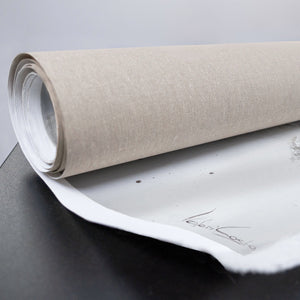 Acrylbild abstrakt mit Textur in Beige, Weiß und Grau