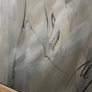 Detail abstrahierte Linienführung auf Leinwandkunst