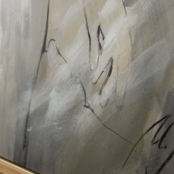 Detail abstrahierte Linienführung auf Leinwandkunst