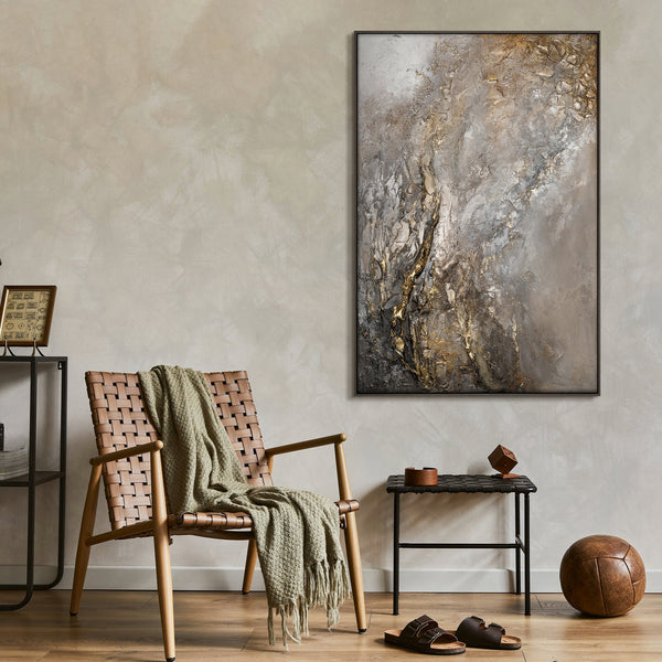 Wandbild „Universum I“ in stilvollem Wohnambiente präsentiert