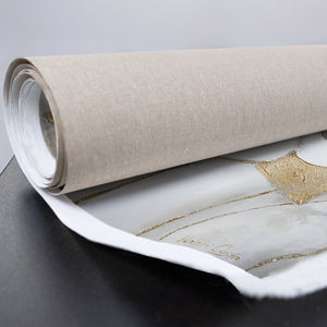 Handgemaltes florales Leinwandbild gerollt ohne Rahmen