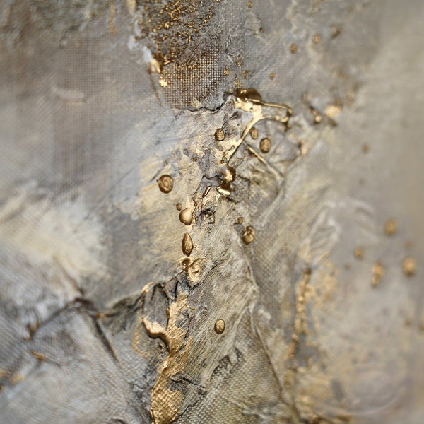 Texturiertes Acrylbild mit Glanzeffekten in Nahaufnahme