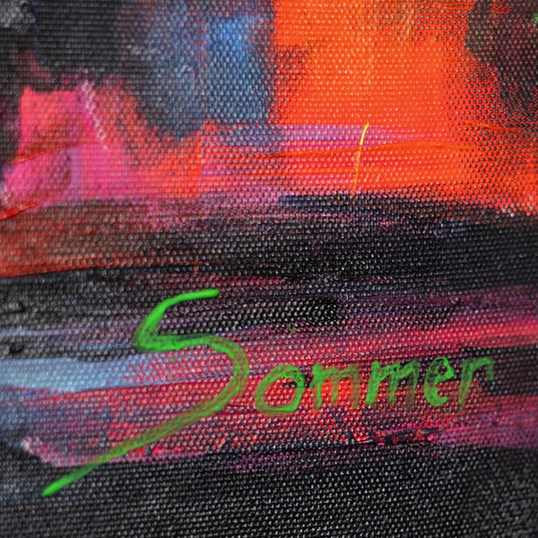 Signaturbereich mit gelbem Rahmen und expressiver Kante